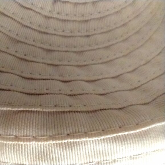 Vintage Palmer Ribbon Hat Size Small Ladies Tan Cloche With Bow - Picture 12 of 16